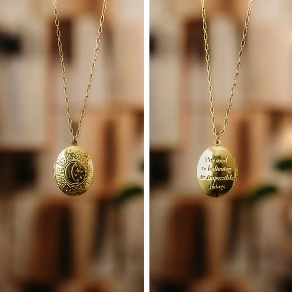 Witch Haven Crescent Moon Locket Necklace