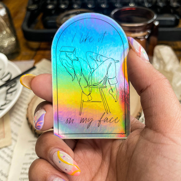 On My Face Holographic Sticker