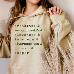 LOTR Inspired: Hobbit Meals Ampersand Hooded Sweatshirt