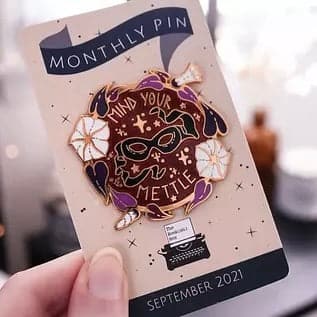 Defy The Night Inspired: Mind Your Mettle Enamel Pin Correct Backing - Bookish Shop