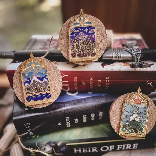 House of Wind Library Window Enamel Pin - The Bookish Shop